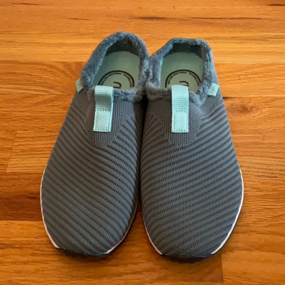Ryka Gray and Light Blue Slip-On Sneakers